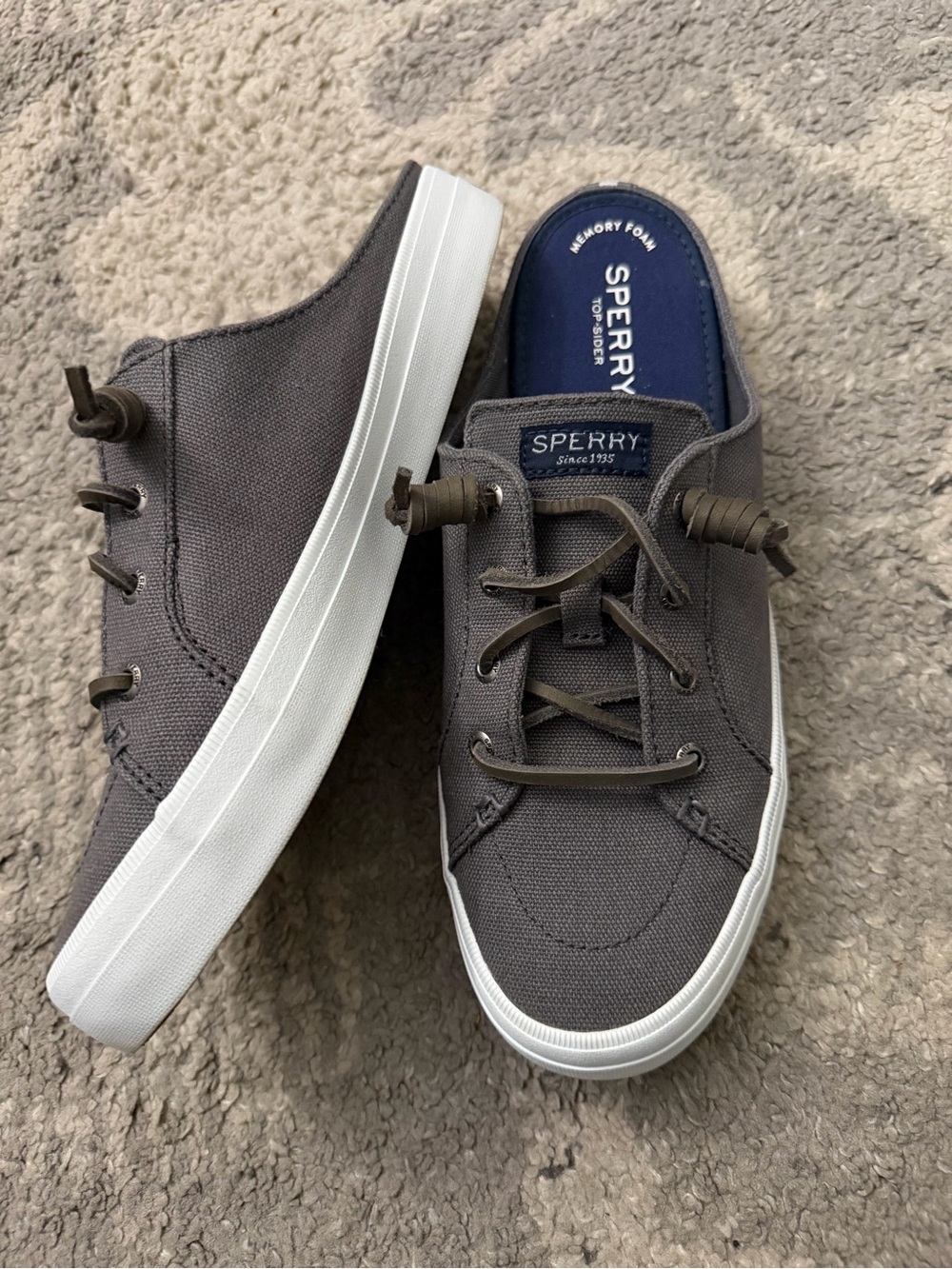Sperry Gray Canvas Slip-On Clog Sneakers